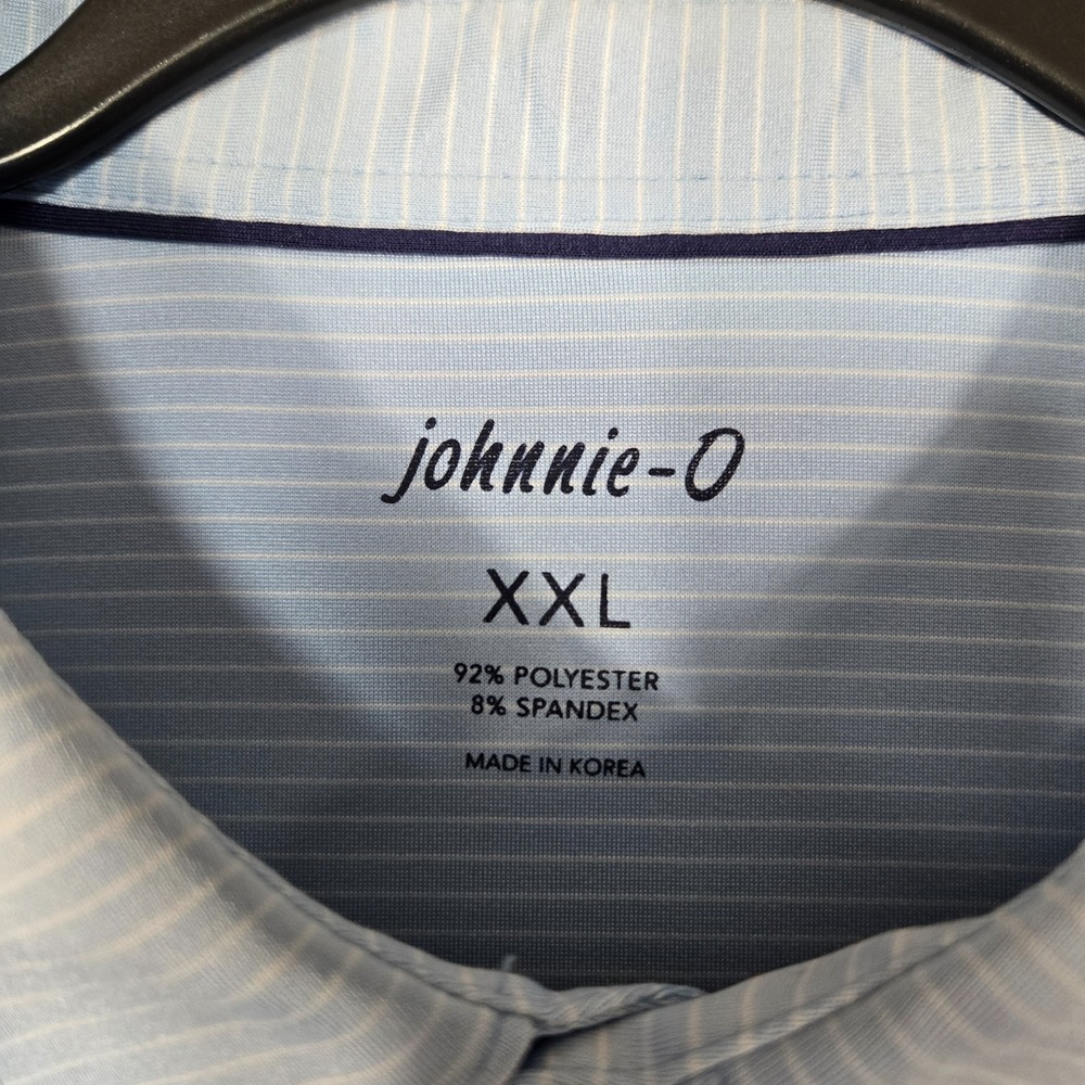 Johnnie-O Polo Mens 2XL Blue Striped performance golf - Picture 2 of 8